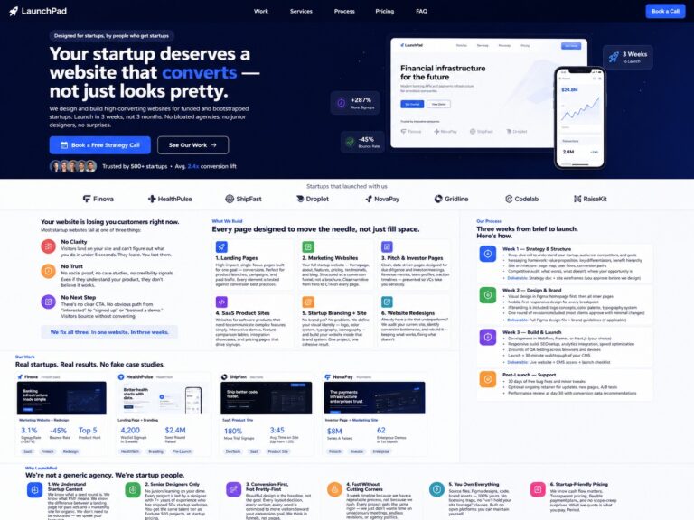                                                                                                                            Website Design for Startups